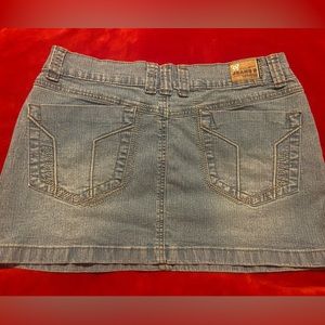 Light blue jean mini skirt
